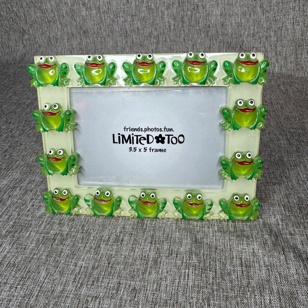 Vintage Y2K Limited Too Frog Picture Frame 3.5x5 Green Whimsy